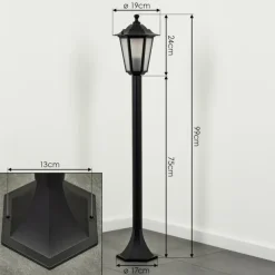 Luminaires Rustiques-hofstein Loria Eclairage de chemin Noir, 1 lumière