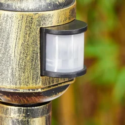 Luminaires Rustiques-hofstein Loria Luminaire extérieur, Eclairage de chemin Brun, Or, Noir, 1 lumière, Détecteur de mouvement