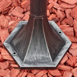 Luminaires Rustiques-hofstein Loria Luminaire extérieur, Eclairage de chemin Noir, Argenté, 1 lumière, Détecteur de mouvement