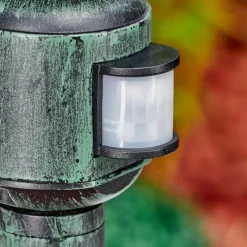 Luminaires Rustiques-hofstein Loria Luminaire extérieur, Eclairage de chemin Vert, Noir, 1 lumière, Détecteur de mouvement