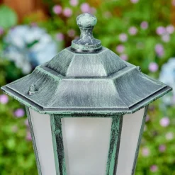 Luminaires Rustiques-hofstein Loria Luminaire extérieur, Eclairage de chemin Vert, Noir, 1 lumière, Détecteur de mouvement