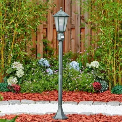 Luminaires Rustiques-hofstein Loria Luminaire extérieur, Eclairage de chemin Vert, Noir, 1 lumière, Détecteur de mouvement