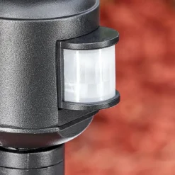 Luminaires Rustiques-hofstein Loria Luminaire extérieur, Eclairage de chemin Noir, 1 lumière, Détecteur de mouvement