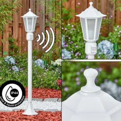 Luminaires Rustiques-hofstein Loria Luminaire extérieur, Eclairage de chemin Blanc, 1 lumière, Détecteur de mouvement