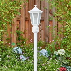 Luminaires Rustiques-hofstein Loria Luminaire extérieur, Eclairage de chemin Blanc, 1 lumière, Détecteur de mouvement