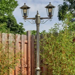 Lampes Dorées-hofstein Loria Luminaire extérieur, Réverbère, Eclairage de chemin Brun, Or, 2 lumières