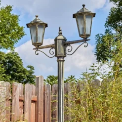 Lampes Dorées-hofstein Loria Luminaire extérieur, Réverbère, Eclairage de chemin Brun, Or, 2 lumières