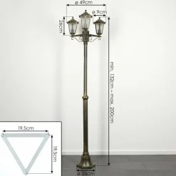Lampes Dorées-hofstein Loria Luminaire extérieur, Réverbère, Eclairage de chemin Brun, Or, 3 lumières