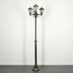 Lampes Dorées-hofstein Loria Luminaire extérieur, Réverbère, Eclairage de chemin Brun, Or, 3 lumières