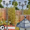 Lampes Vintages & Rétros-hofstein Loria Luminaire extérieur, Réverbère, Eclairage de chemin Noir, Argenté, 2 lumières