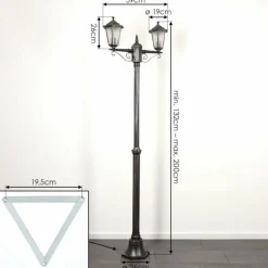 Lampes Vintages & Rétros-hofstein Loria Luminaire extérieur, Réverbère, Eclairage de chemin Noir, Argenté, 2 lumières