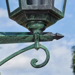 Lampes Vintages & Rétros-hofstein Loria Luminaire extérieur, Réverbère, Eclairage de chemin Vert, Noir, 2 lumières