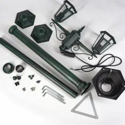 Lampes Vintages & Rétros-hofstein Loria Luminaire extérieur, Réverbère, Eclairage de chemin Vert, Noir, 2 lumières