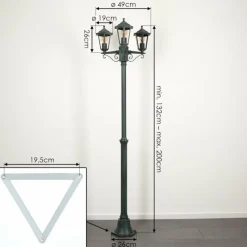 Lampes Vintages & Rétros-hofstein Loria Luminaire extérieur, Réverbère, Eclairage de chemin Vert, Noir, 3 lumières
