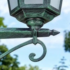 Lampes Vintages & Rétros-hofstein Loria Luminaire extérieur, Réverbère, Eclairage de chemin Vert, Noir, 3 lumières