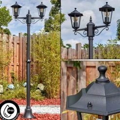 Lampes Vintages & Rétros-hofstein Loria Luminaire extérieur, Réverbère, Eclairage de chemin Noir, 2 lumières