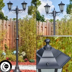 Lampes Vintages & Rétros-hofstein Loria Luminaire extérieur, Réverbère, Eclairage de chemin Noir, 2 lumières