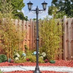 Lampes Vintages & Rétros-hofstein Loria Luminaire extérieur, Réverbère, Eclairage de chemin Noir, 2 lumières