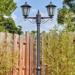 Lampes Vintages & Rétros-hofstein Loria Luminaire extérieur, Réverbère, Eclairage de chemin Noir, 2 lumières