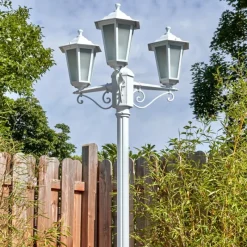 Luminaires Rustiques-hofstein Loria Luminaire extérieur, Réverbère, Eclairage de chemin Blanc, 3 lumières