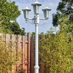 Luminaires Rustiques-hofstein Loria Luminaire extérieur, Réverbère, Eclairage de chemin Blanc, 3 lumières