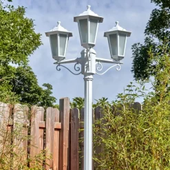 Luminaires Rustiques-hofstein Loria Luminaire extérieur, Réverbère, Eclairage de chemin Blanc, 3 lumières