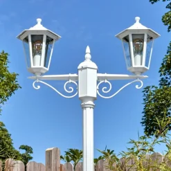 Luminaires Rustiques-hofstein Loria Luminaire extérieur, Réverbère, Eclairage de chemin Blanc, 2 lumières