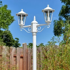 Luminaires Rustiques-hofstein Loria Luminaire extérieur, Réverbère, Eclairage de chemin Blanc, 2 lumières