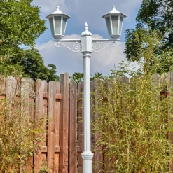 Luminaires Rustiques-hofstein Loria Luminaire extérieur, Réverbère, Eclairage de chemin Blanc, 2 lumières