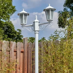 Luminaires Rustiques-hofstein Loria Luminaire extérieur, Réverbère, Eclairage de chemin Blanc, 2 lumières