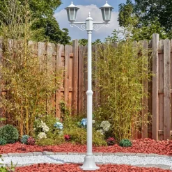 Luminaires Rustiques-hofstein Loria Luminaire extérieur, Réverbère, Eclairage de chemin Blanc, 2 lumières