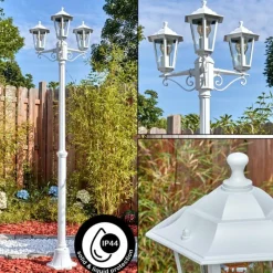 Luminaires Rustiques-hofstein Loria Luminaire extérieur, Réverbère, Eclairage de chemin Blanc, 3 lumières