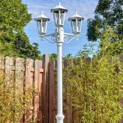 Luminaires Rustiques-hofstein Loria Luminaire extérieur, Réverbère, Eclairage de chemin Blanc, 3 lumières