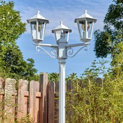 Luminaires Rustiques-hofstein Loria Luminaire extérieur, Réverbère, Eclairage de chemin Blanc, 3 lumières