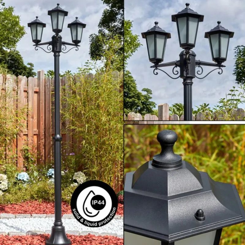 Luminaires Rustiques-hofstein Loria Luminaire extérieur, Réverbère, Eclairage de chemin Noir, 3 lumières