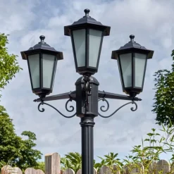 Luminaires Rustiques-hofstein Loria Luminaire extérieur, Réverbère, Eclairage de chemin Noir, 3 lumières