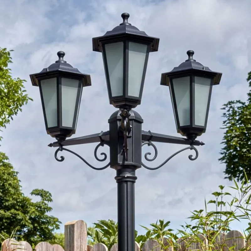 Luminaires Rustiques-hofstein Loria Luminaire extérieur, Réverbère, Eclairage de chemin Noir, 3 lumières