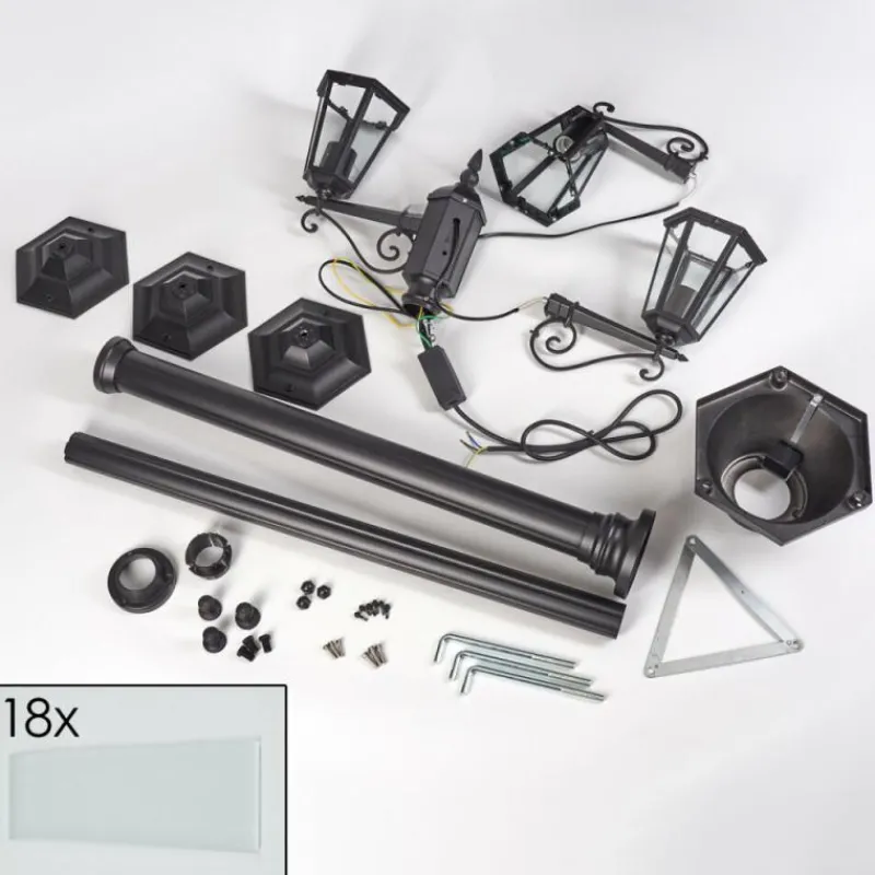 Luminaires Rustiques-hofstein Loria Luminaire extérieur, Réverbère, Eclairage de chemin Noir, 3 lumières