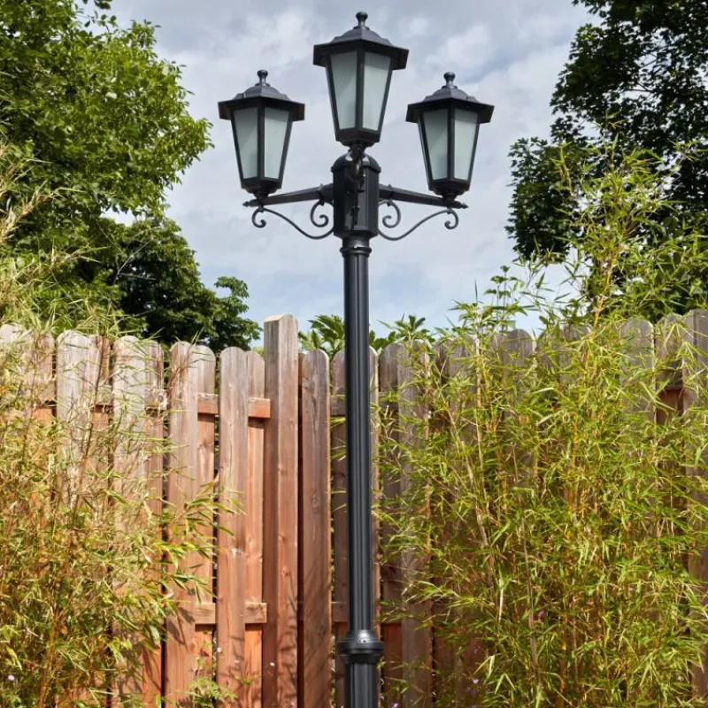 Luminaires Rustiques-hofstein Loria Luminaire extérieur, Réverbère, Eclairage de chemin Noir, 3 lumières