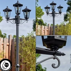 Luminaires Rustiques-hofstein Loria Luminaire extérieur, Réverbère, Eclairage de chemin Noir, 3 lumières