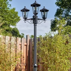 Luminaires Rustiques-hofstein Loria Luminaire extérieur, Réverbère, Eclairage de chemin Noir, 3 lumières