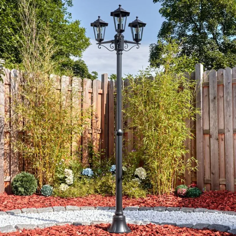 Luminaires Rustiques-hofstein Loria Luminaire extérieur, Réverbère, Eclairage de chemin Noir, 3 lumières