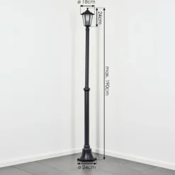 Luminaires Rustiques-hofstein Loria Réverbère, Eclairage de chemin Noir, 1 lumière