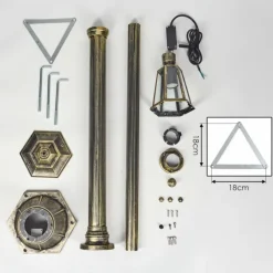 Luminaires Rustiques-hofstein Loria Réverbère, Eclairage de chemin Brun, Or, 1 lumière