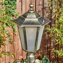 Luminaires Rustiques-hofstein Loria Réverbère, Eclairage de chemin Brun, Or, 1 lumière