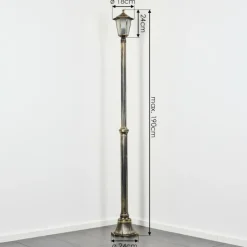 Luminaires Rustiques-hofstein Loria Réverbère, Eclairage de chemin Brun, Or, 1 lumière