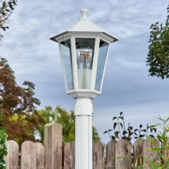 Luminaires Rustiques-hofstein Loria Réverbère, Eclairage de chemin Blanc, 1 lumière