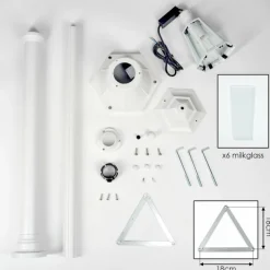 Luminaires Rustiques-hofstein Loria Réverbère, Eclairage de chemin Blanc, 1 lumière