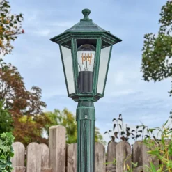 Luminaires Rustiques-hofstein Loria Réverbère, Eclairage de chemin Vert, Noir, 1 lumière