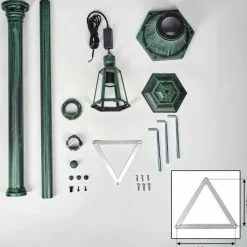 Luminaires Rustiques-hofstein Loria Réverbère, Eclairage de chemin Vert, Noir, 1 lumière